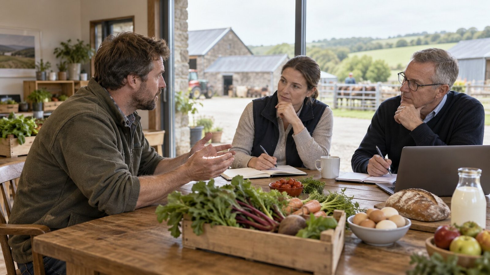 Agrifood organisation discussing a requirement with advisers
